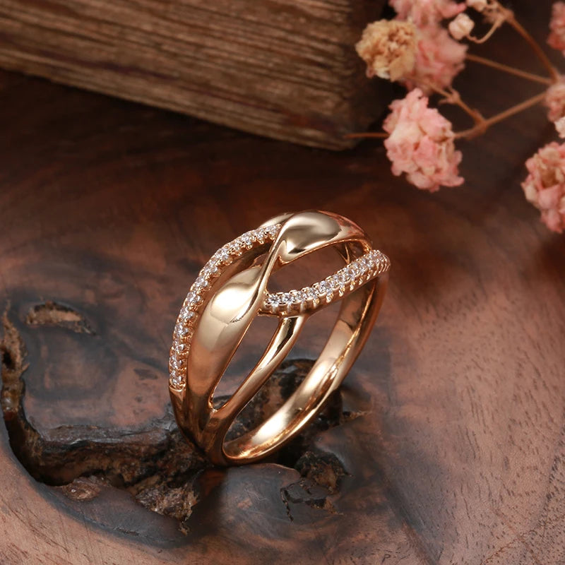 Rose Gold Leaf Earring And Ring Set