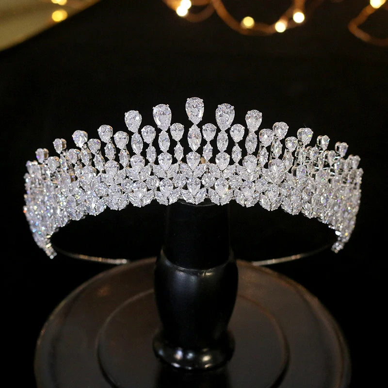 Elegant Full Crystal Bridal Wedding Crown for Women