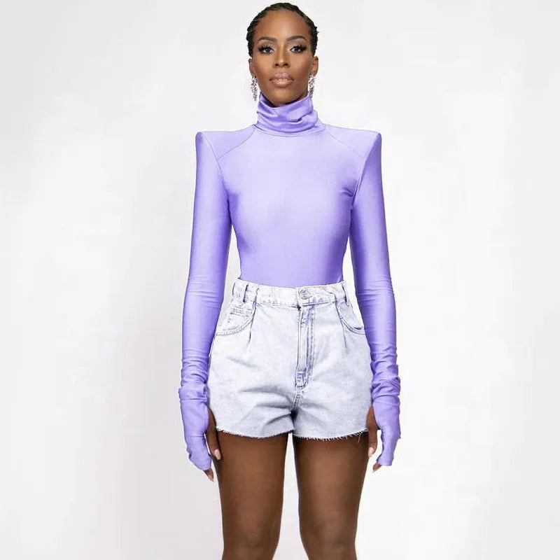 Long Sleeve Stretch Slim Fit One Piece Jumpsuit for Women