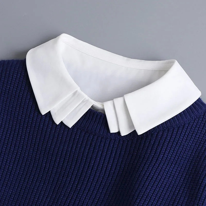 White Fake Collar Shirt Women Shawl Detachable Shirt Collar Lace False Collar Lapel Blouse Women Clothes Accessories Faux Col