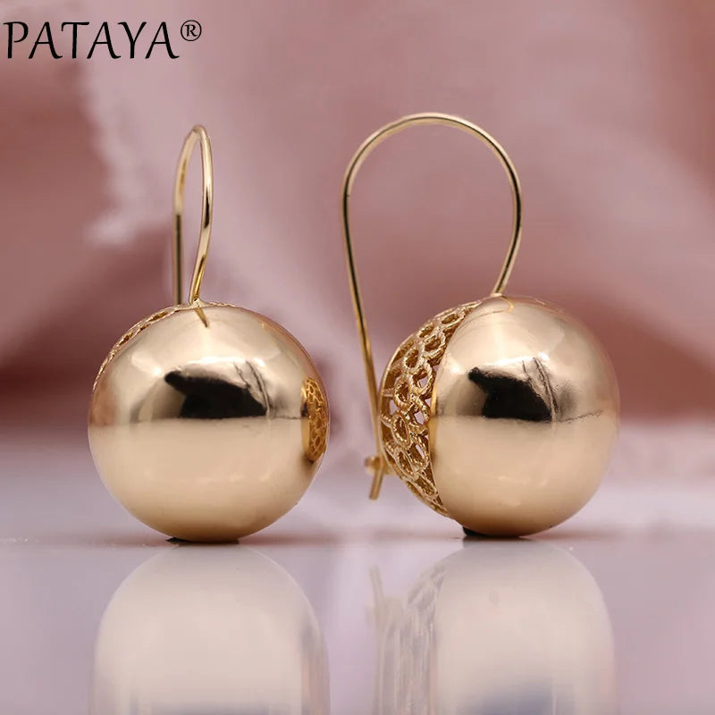 Rose Gold Spherical Dangle Earrings