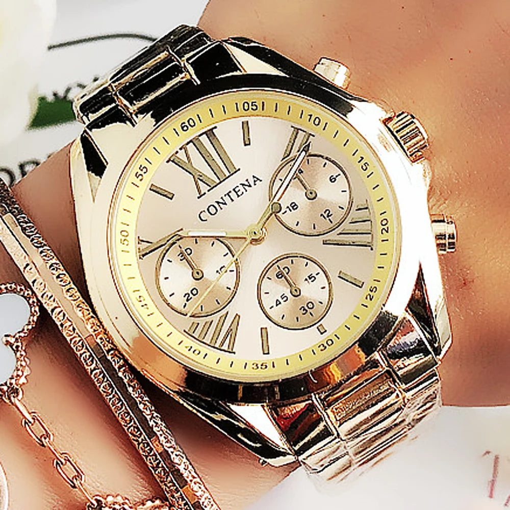 Stainless Steel Roman Numeral Watch