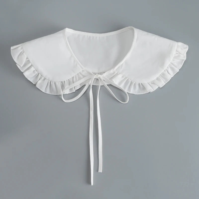 White Fake Collar Shirt Women Shawl Detachable Shirt Collar Lace False Collar Lapel Blouse Women Clothes Accessories Faux Col