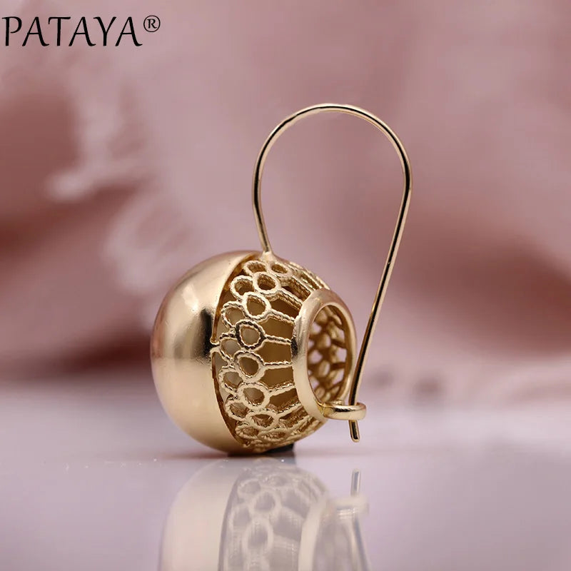 Rose Gold Spherical Dangle Earrings
