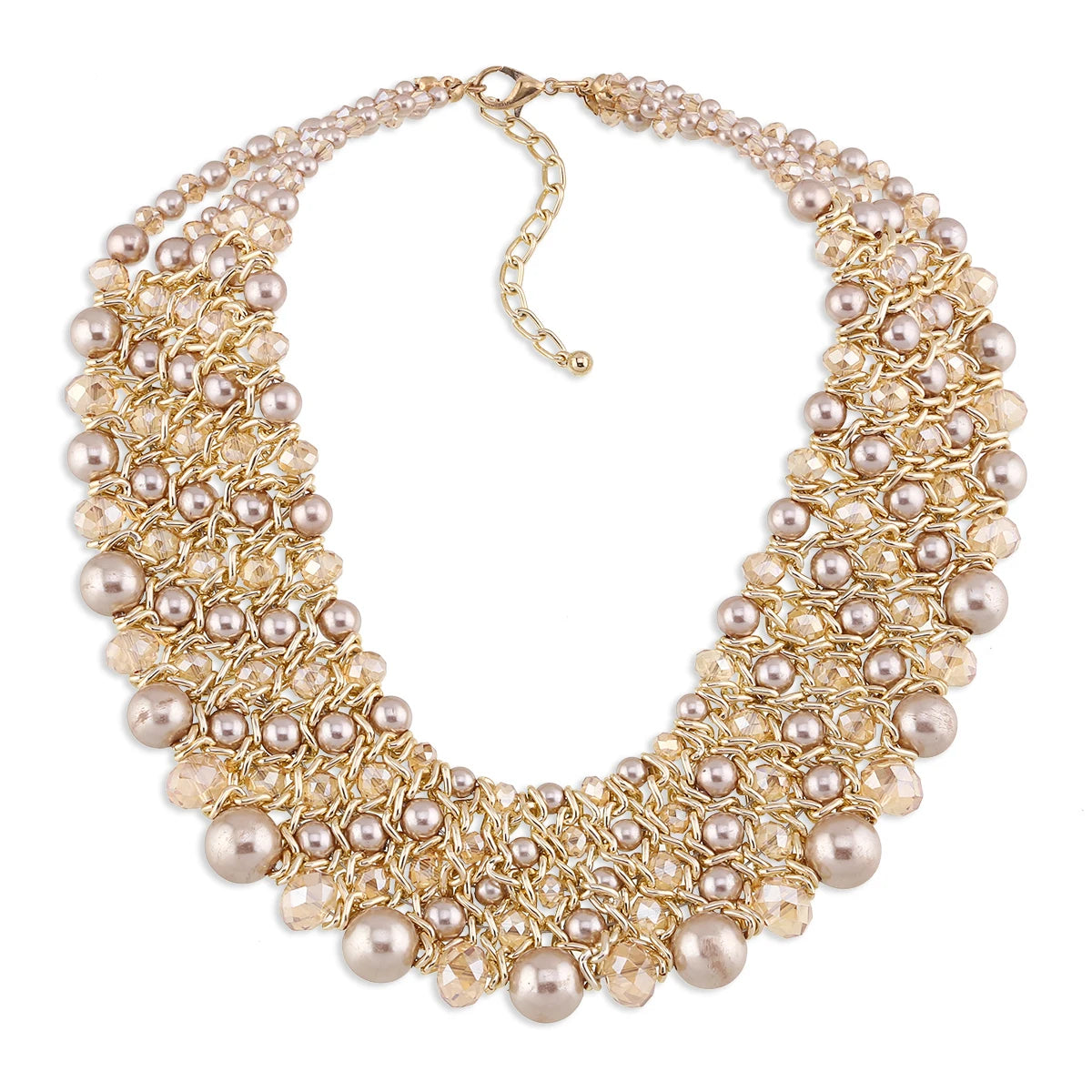 Bohemian Crystal Beaded Statement Necklace for Women