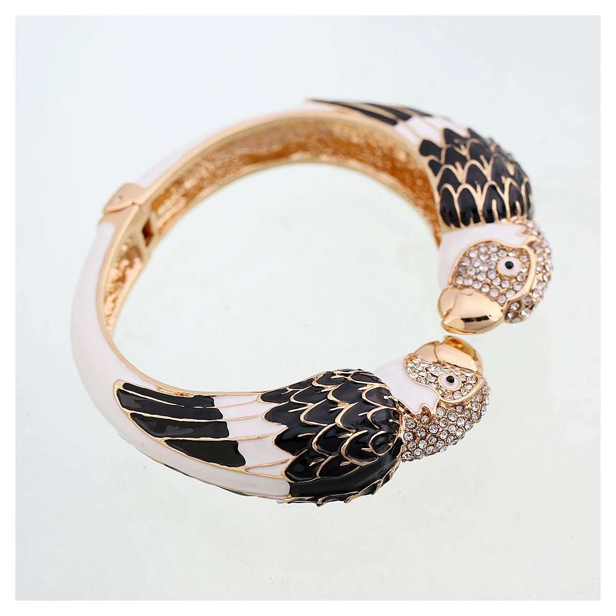 Statement Double Macaw Enamel Cuff Bracelet for Women