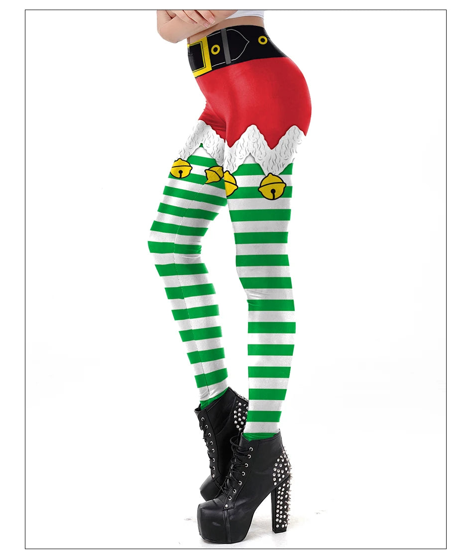 Warm Cozy Festive Christmas Knit Leggings for Women