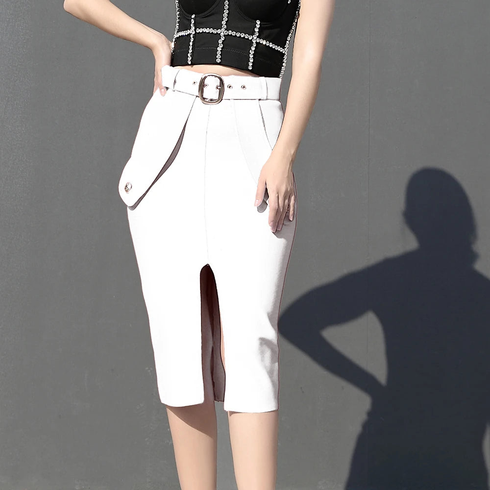 High Waist Lace Up Bandage Skirt