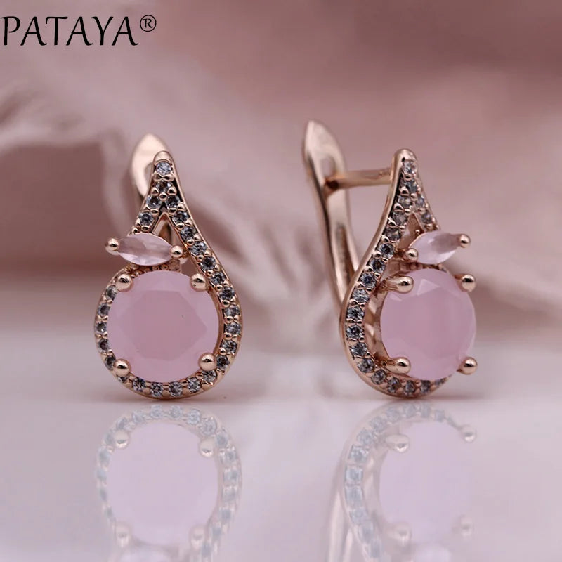 Green Horse Eye Zirconia Drop Earrings