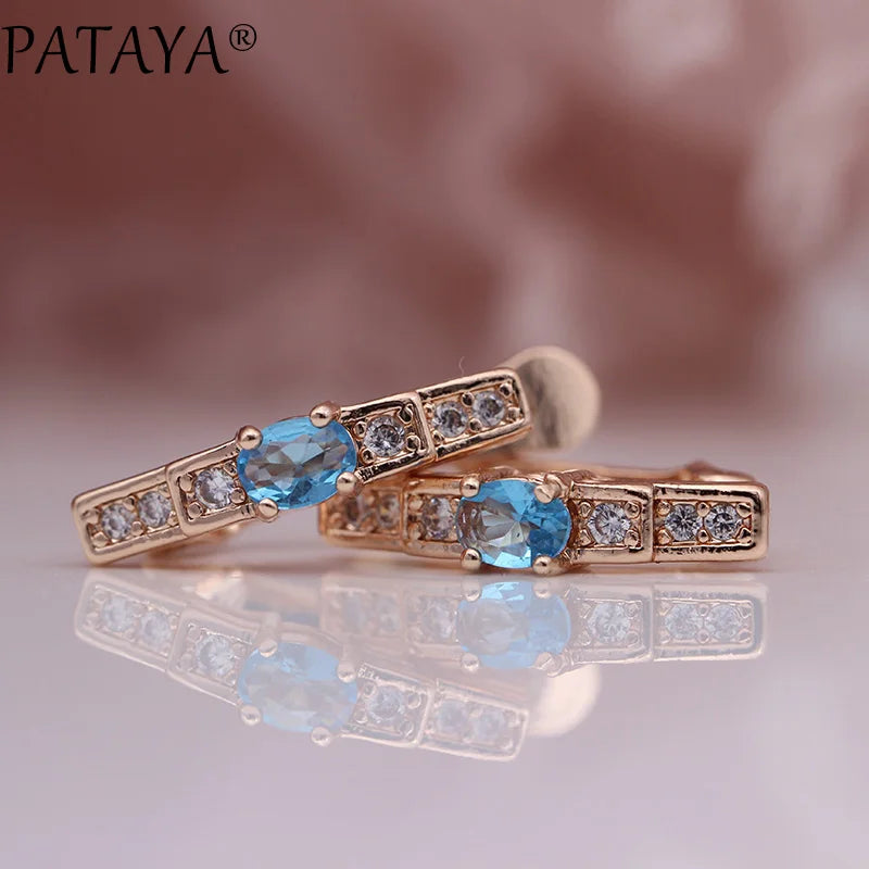Green Zircon Rose Gold Drop Earrings