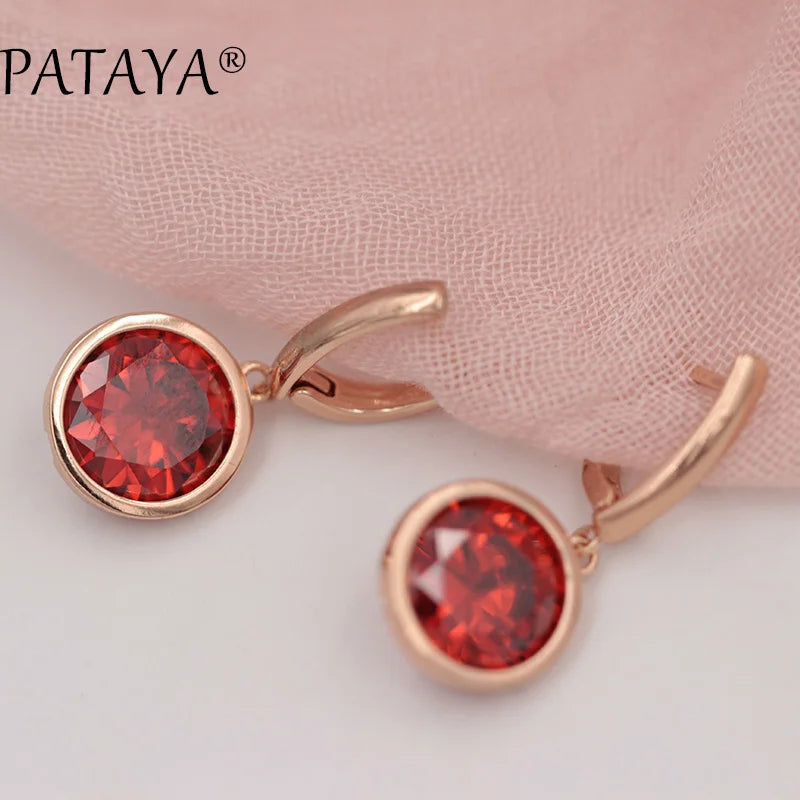 Rose Gold Cubic Zirconia Drop Earrings