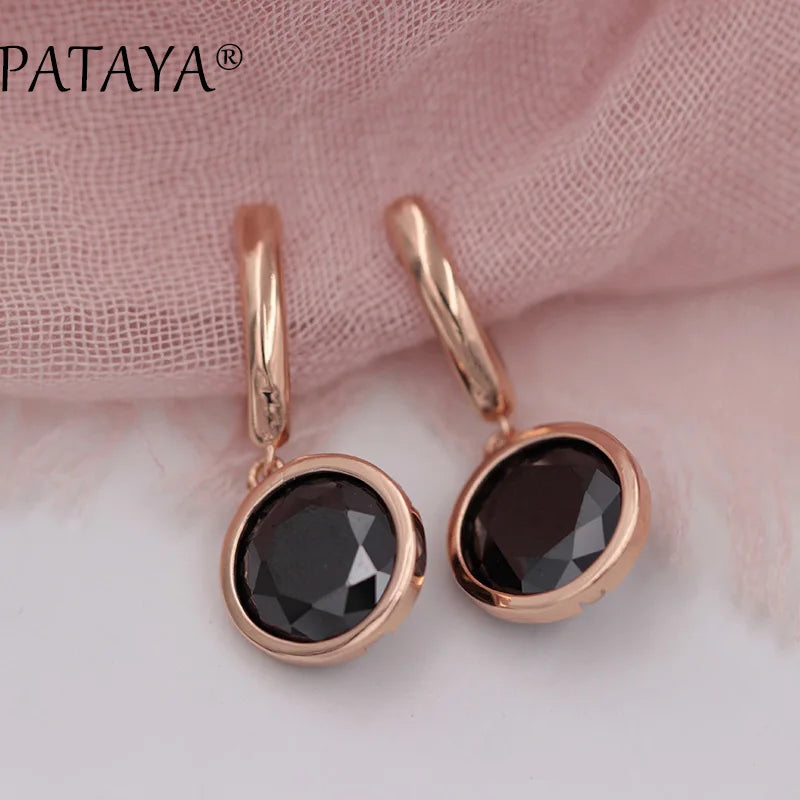 Rose Gold Cubic Zirconia Drop Earrings