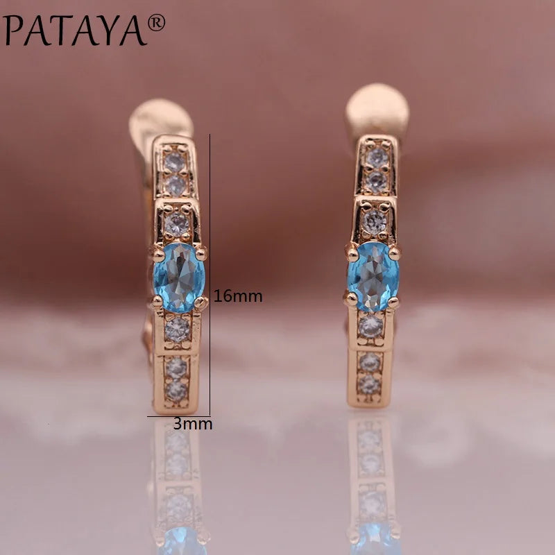 Green Zircon Rose Gold Drop Earrings