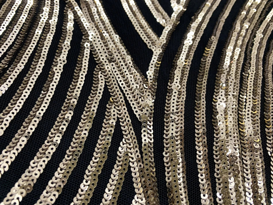 2025 Autumn School New Gold Sequin Women's Midi Dress Long Sleeve Deep V-neck Bodycon Dress Evening Party Dresses Vestidos