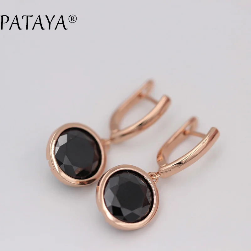 Rose Gold Cubic Zirconia Drop Earrings