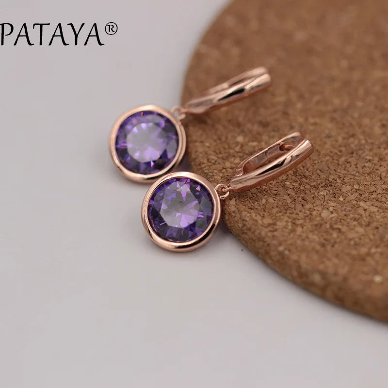 Rose Gold Cubic Zirconia Drop Earrings
