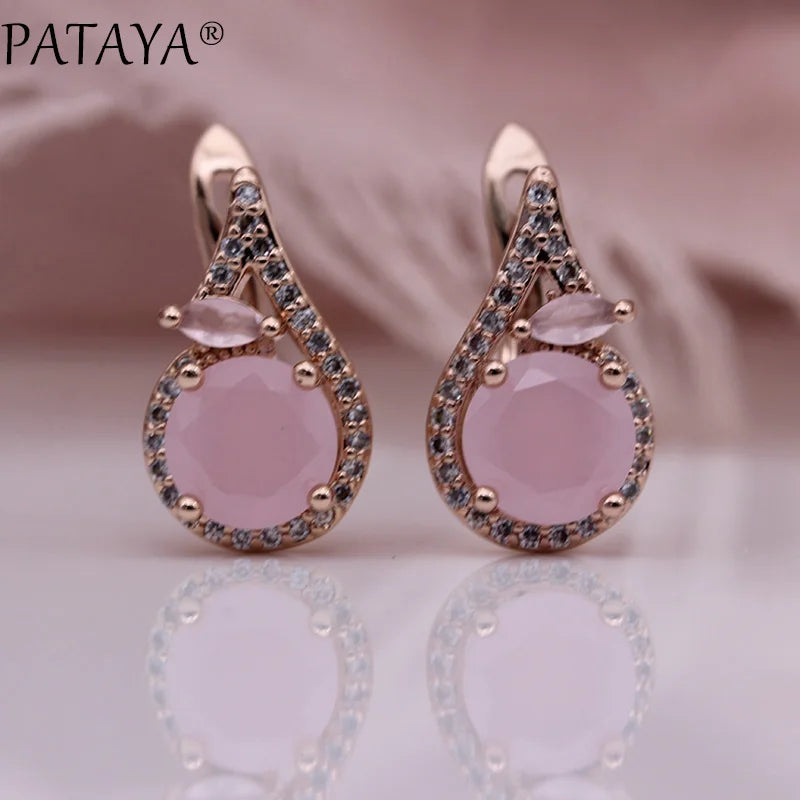 Green Horse Eye Zirconia Drop Earrings