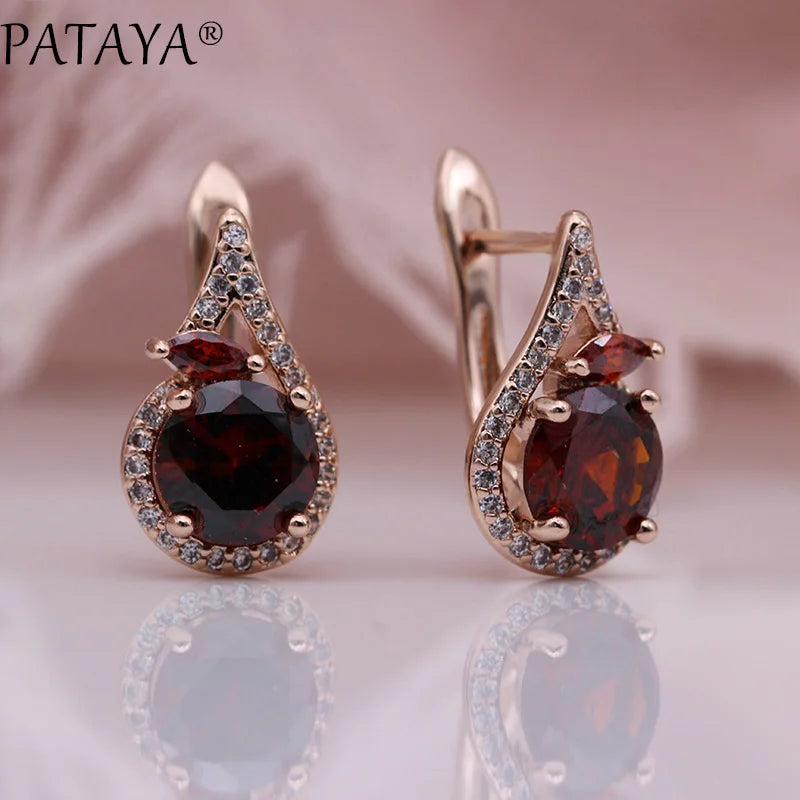 Green Horse Eye Zirconia Drop Earrings