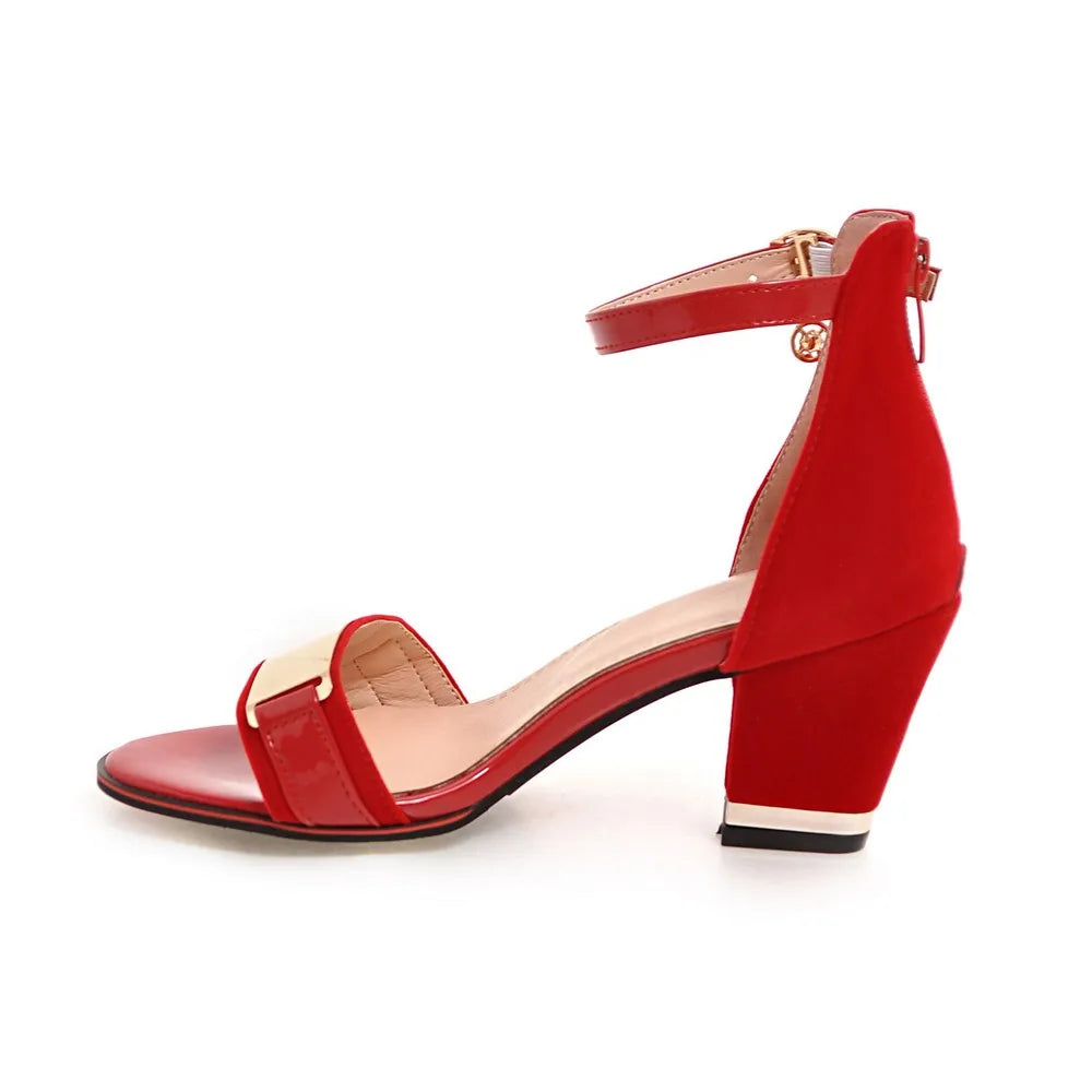 Chic Ankle Strap Block Heel Sandals