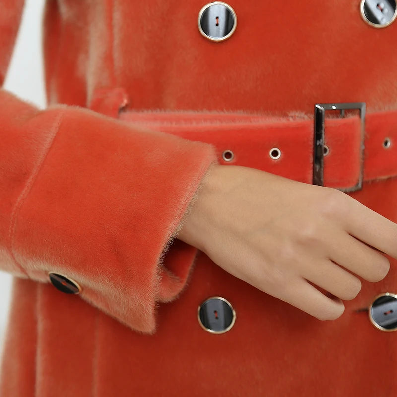 Classic Slim Fit Double Breasted Trench Coat For Women