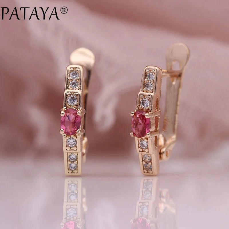 Green Zircon Rose Gold Drop Earrings