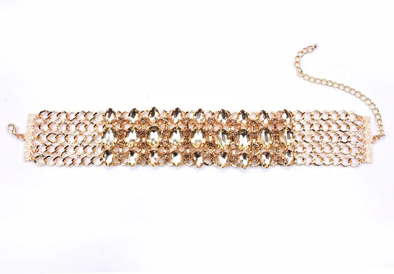 Colorful Crystal Rhinestone Statement Collar Necklace for Women