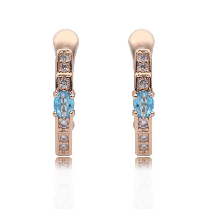 Green Zircon Rose Gold Drop Earrings