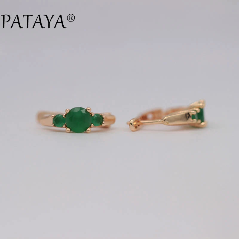 Green Cubic Zirconia Drop Earrings