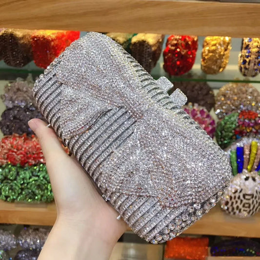 Women silver/gold/black/grey Crystal Diamond party/wedding/cocktail/prom/nightclub evening bags clutch purse wallet bag handbag