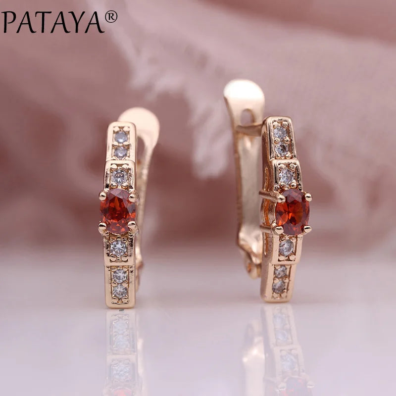 Green Zircon Rose Gold Drop Earrings