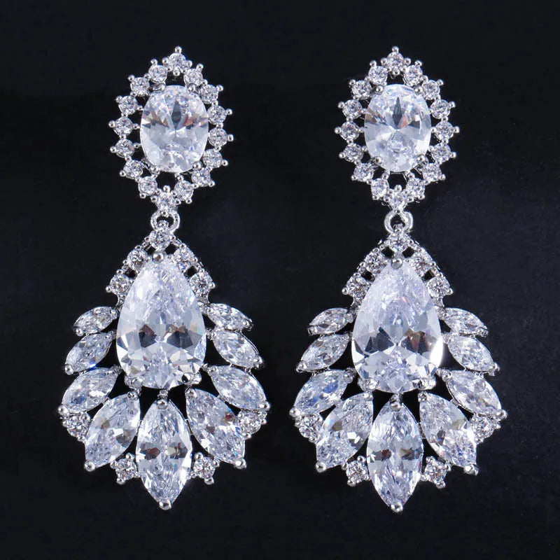Elegant Cubic Zirconia Chandelier Drop Earrings for Women