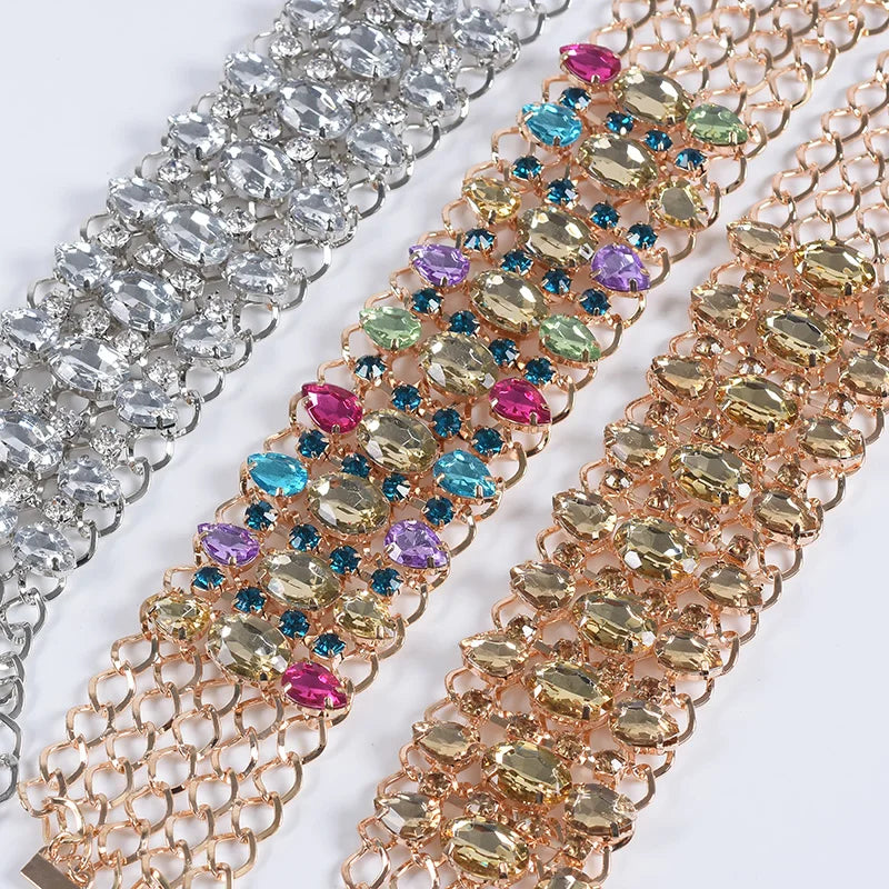 Colorful Crystal Rhinestone Statement Collar Necklace for Women