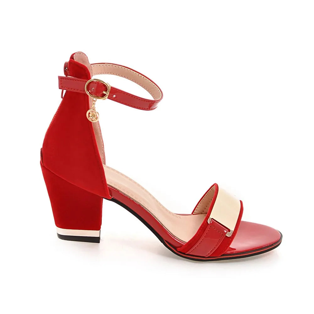 Chic Ankle Strap Block Heel Sandals