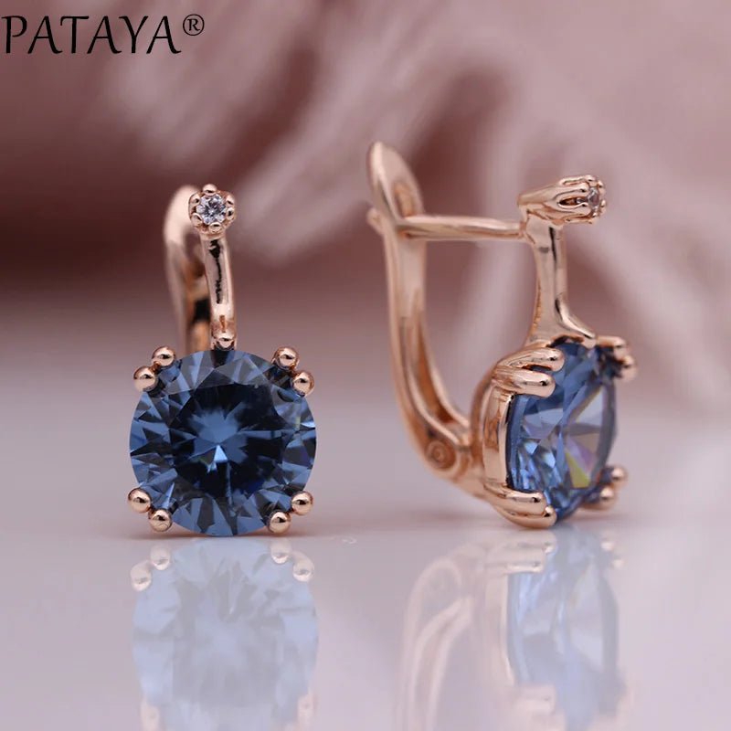 Blue Cubic Zirconia Drop Earrings