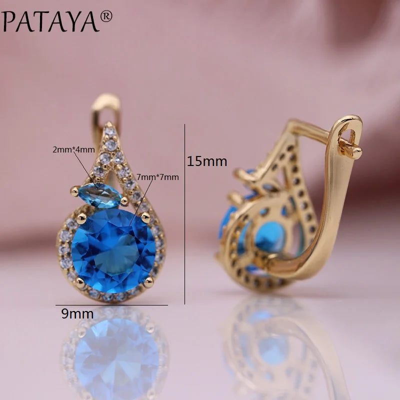 Green Horse Eye Zirconia Drop Earrings