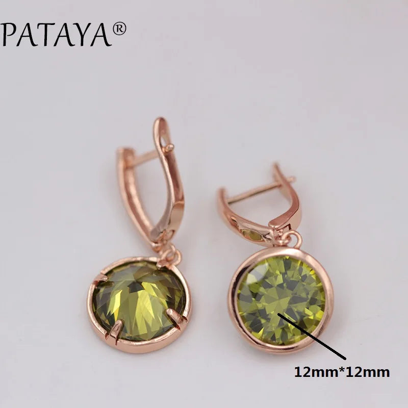 Rose Gold Cubic Zirconia Drop Earrings