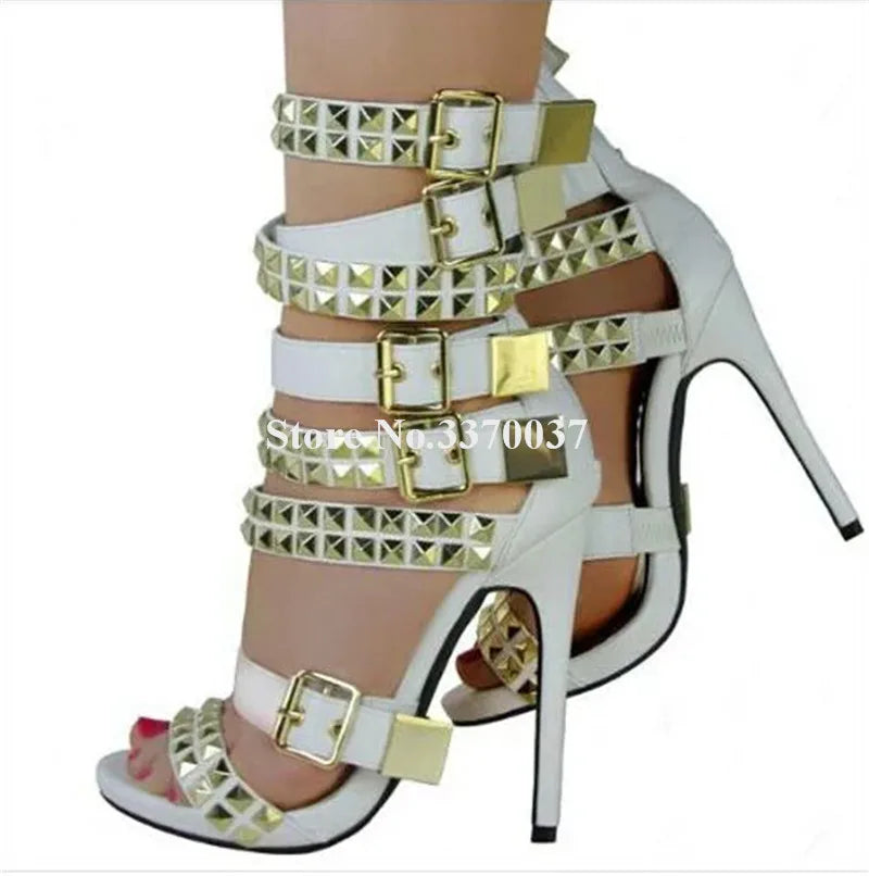 Open Toe Thin Heel Gladiator Sandals