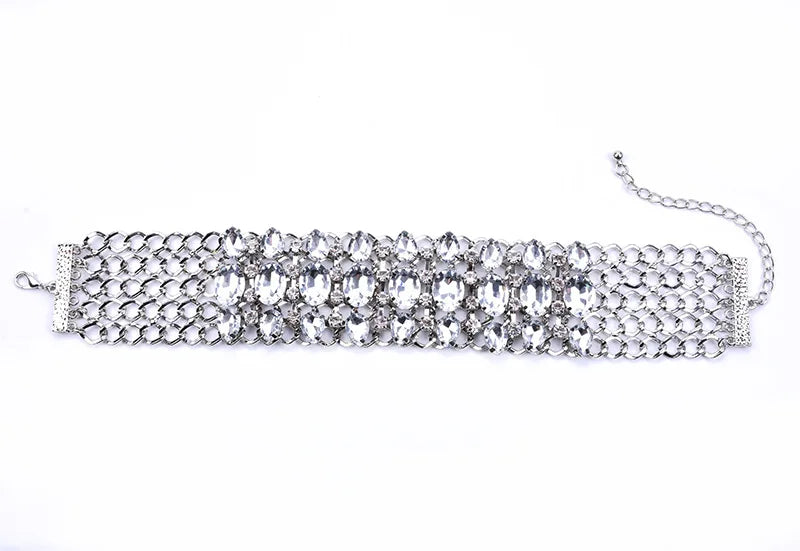 Colorful Crystal Rhinestone Statement Collar Necklace for Women