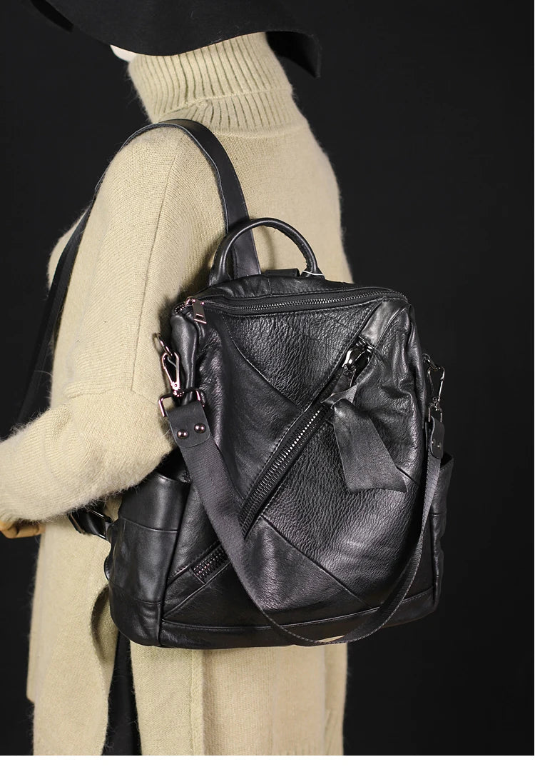 Genuine Leather Everyday Travel Backpack For Women