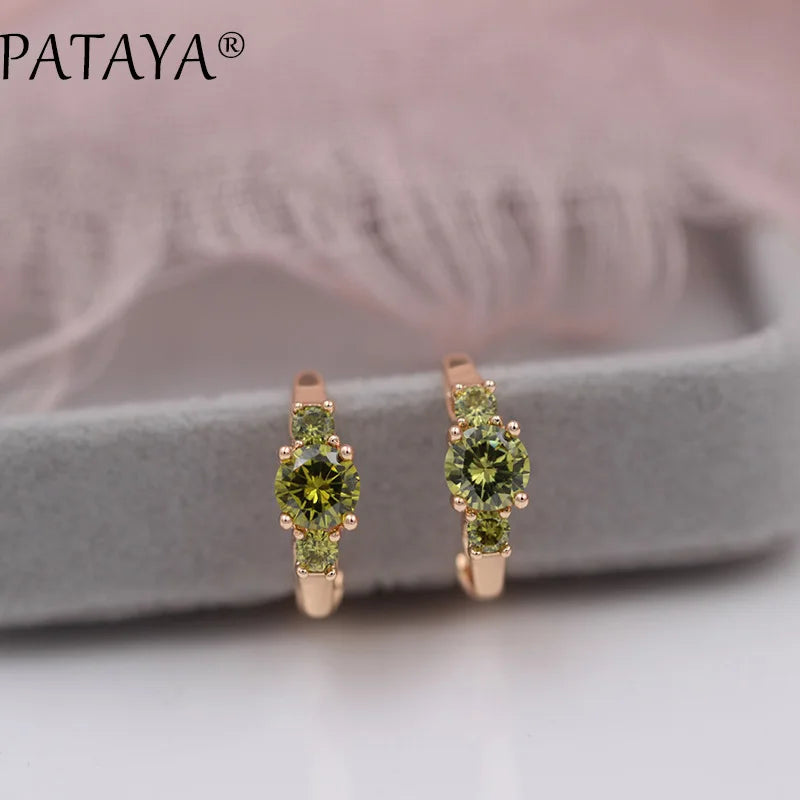 Green Cubic Zirconia Drop Earrings