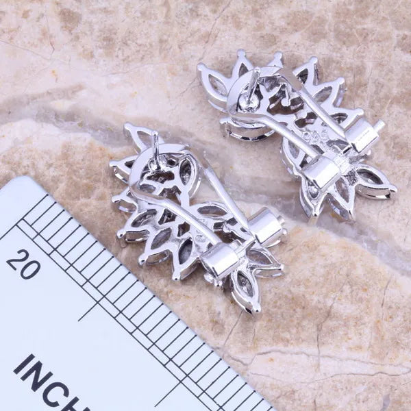 Rainbow CZ Clip-On Huggie Earrings