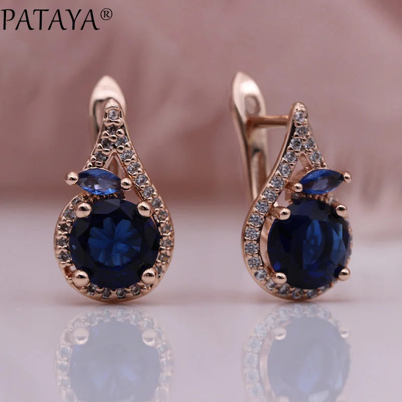 Green Horse Eye Zirconia Drop Earrings