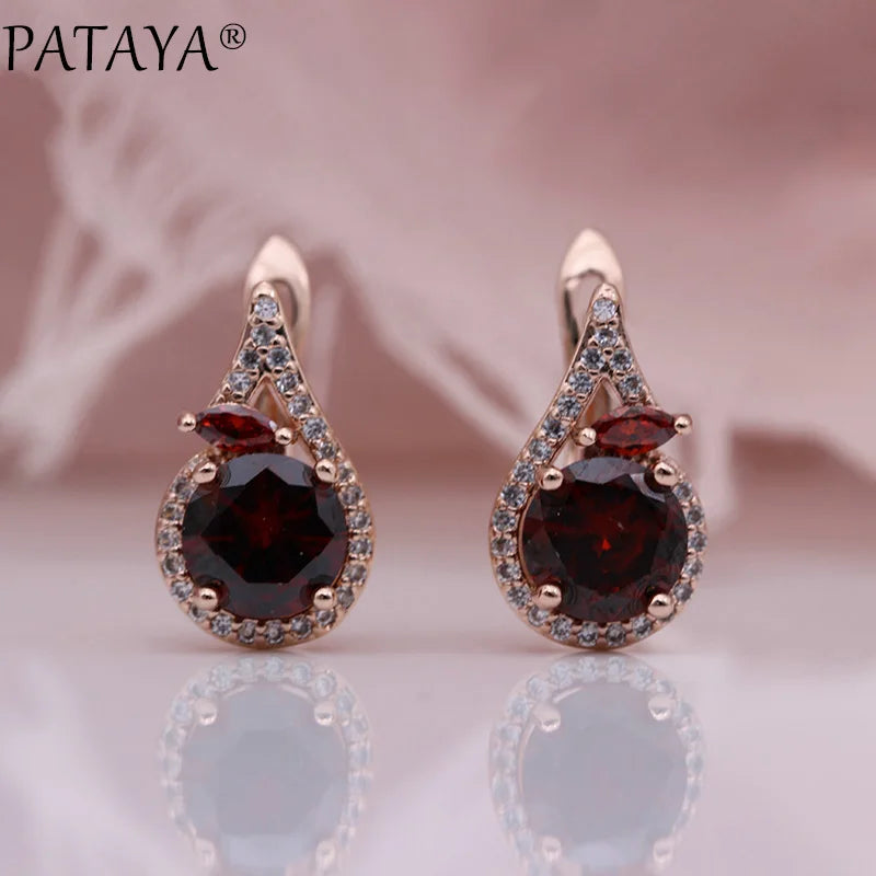 Green Horse Eye Zirconia Drop Earrings