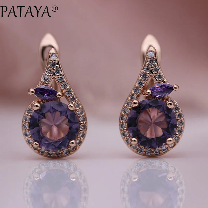Green Horse Eye Zirconia Drop Earrings