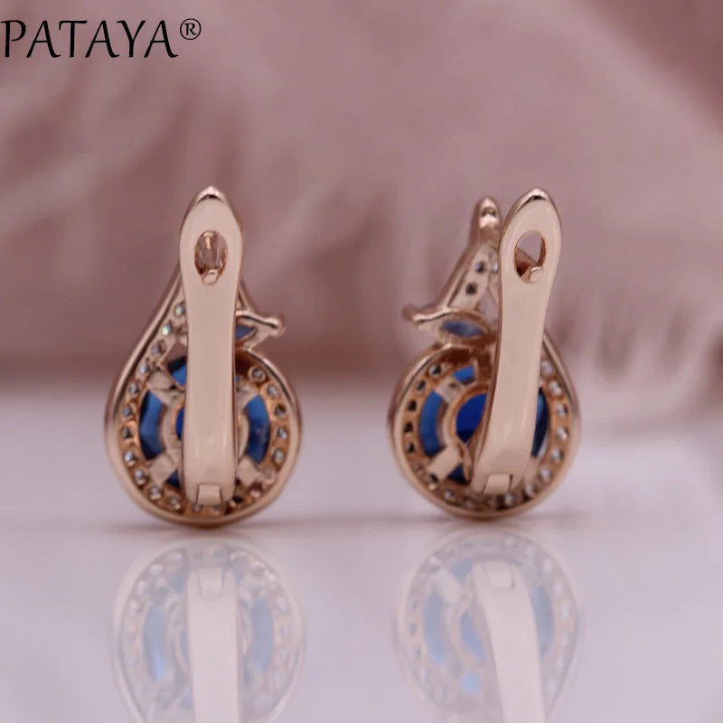 Green Horse Eye Zirconia Drop Earrings
