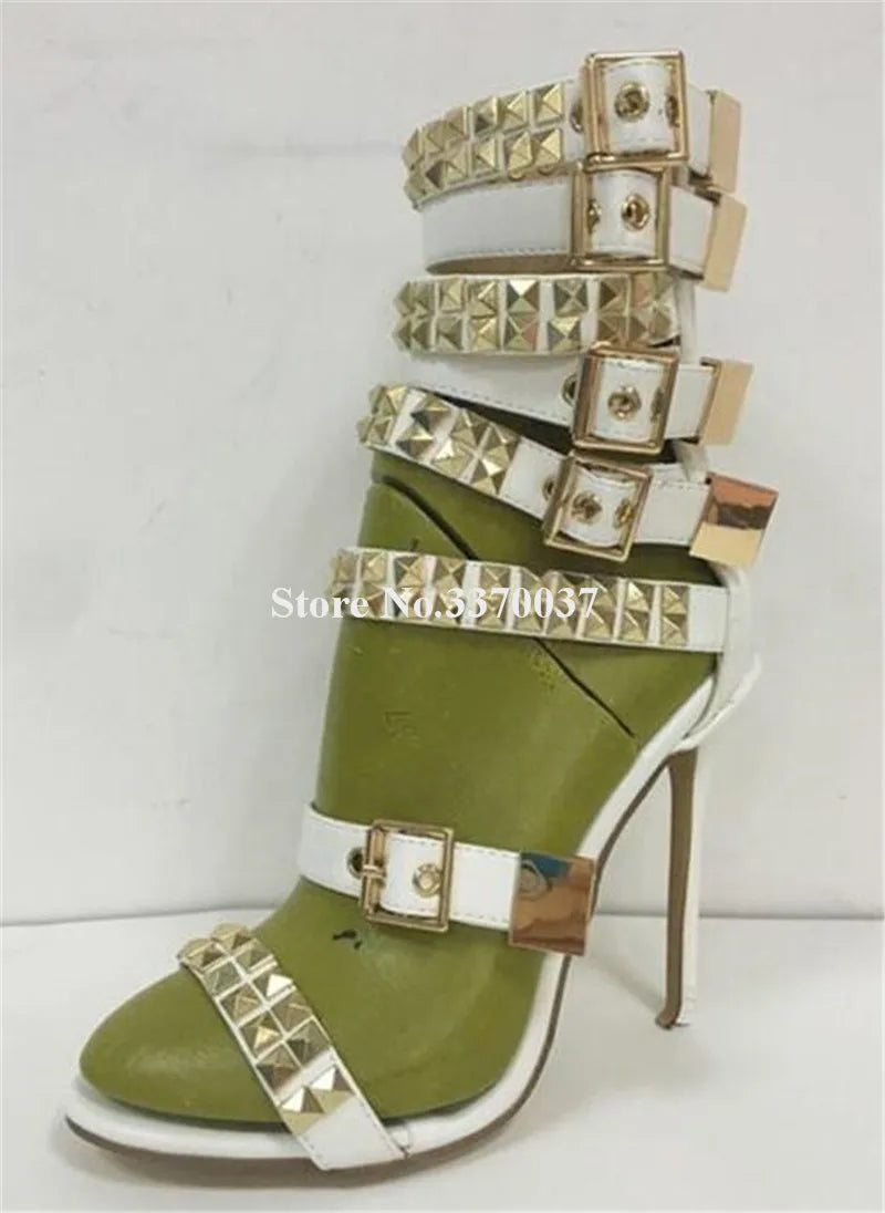 Open Toe Thin Heel Gladiator Sandals