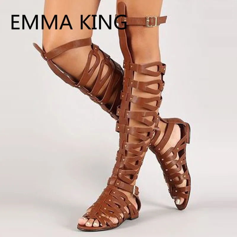 Casual Open Toe Gladiator Sandals with Buckle for Women