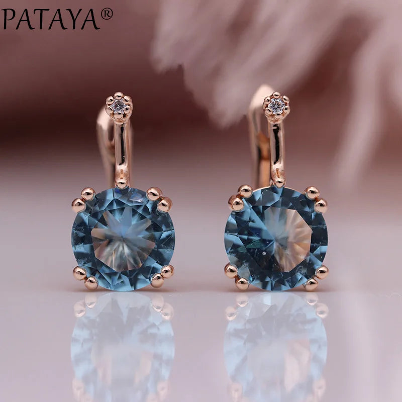 Blue Cubic Zirconia Drop Earrings