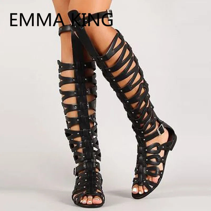 Casual Open Toe Gladiator Sandals with Buckle for Women