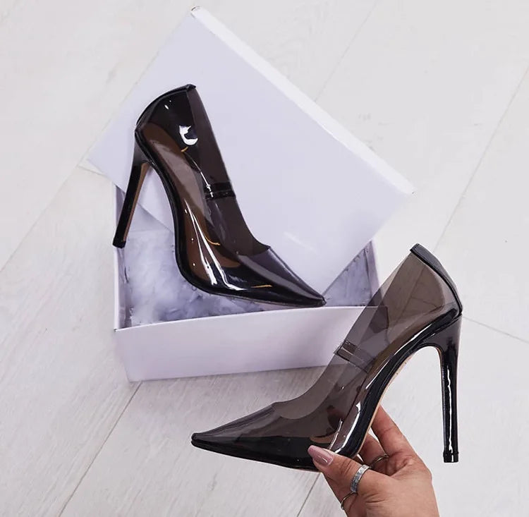Clear Pointed Toe Stiletto Pumps